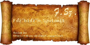 Fábián Szulamit névjegykártya